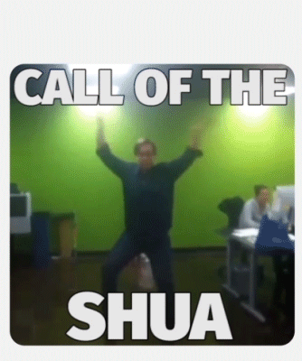 Shua Jackson the actor dancing meme in a gif